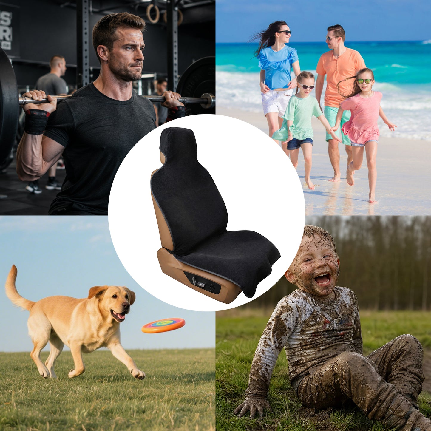 Umbrauto Car Seat Cover Towels Front Seats, Waterproof Sweat Car Seat Towel Protector After Gym Post Workout Athletic, SUV Truck Seat Towel Cover for Running Swimming Beach and Hiking