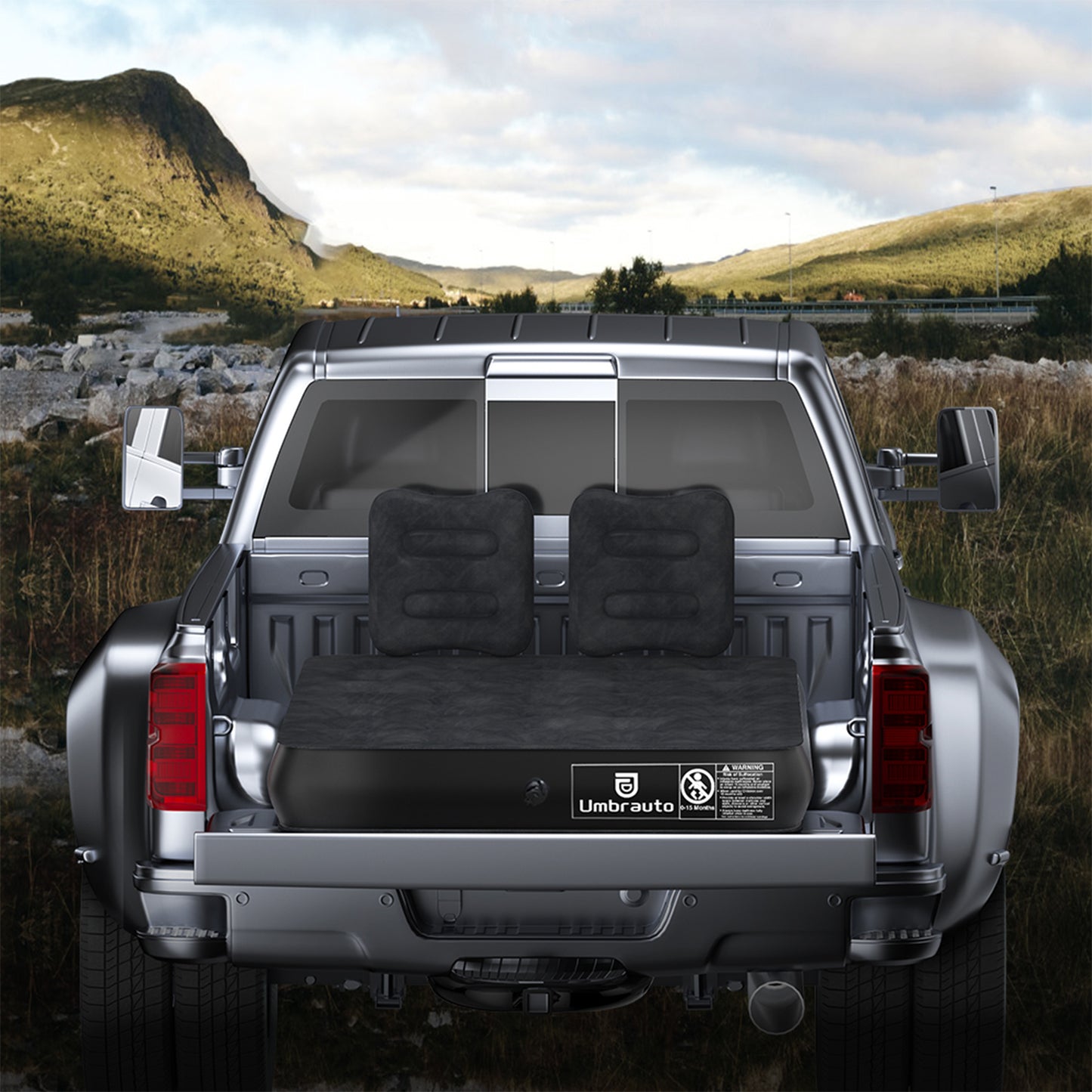 Umbrauto 5.5-6.5 ft Square Truck Bed Air Mattress with Wireless Rechargeable Pump Inflatable Full Size Pickup Air Mattress
