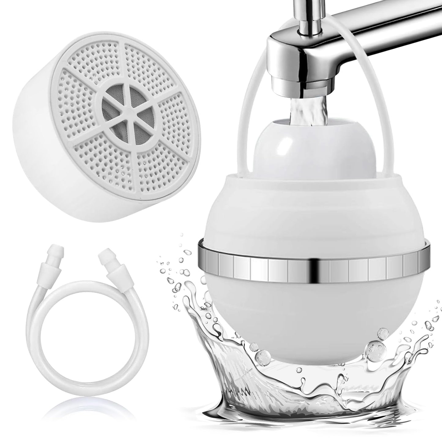 Bathtub Faucet Water Filter – Removes Chlorine & Fluoride, Softens Water