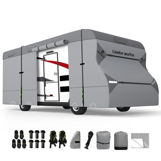 Umbrauto RV Cover Class C Upgraded 7 Layers Anti-UV Top Panel Motorhome Cover,Gray