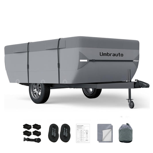 Umbrauto Pop Up Folding Camper Cover Upgraded 7 Layers Top 3 Layers Side,Grey
