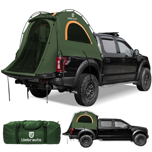 Umbrauto 5.5-5.8FT Truck Bed Tent for 2 Person | 10-Min Quick Setup Waterproof PU3000 Camping Tent for Pickup Trucks