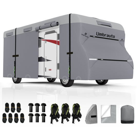 Umbrauto RV Cover Class C Upgraded 7 Layers Anti-UV Top Panel Motorhome Cover,Gray