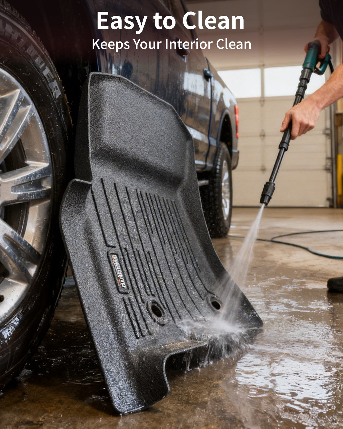 Umbrauto Custom Fit Floor Mats for Ford F150 SuperCrew 2010-2014 (Not for SuperCab or Regular Cab), All Weather TPE Pickup Truck Floor Liners for Front and Rear Row, Durable Non-Slip Automotive Mats