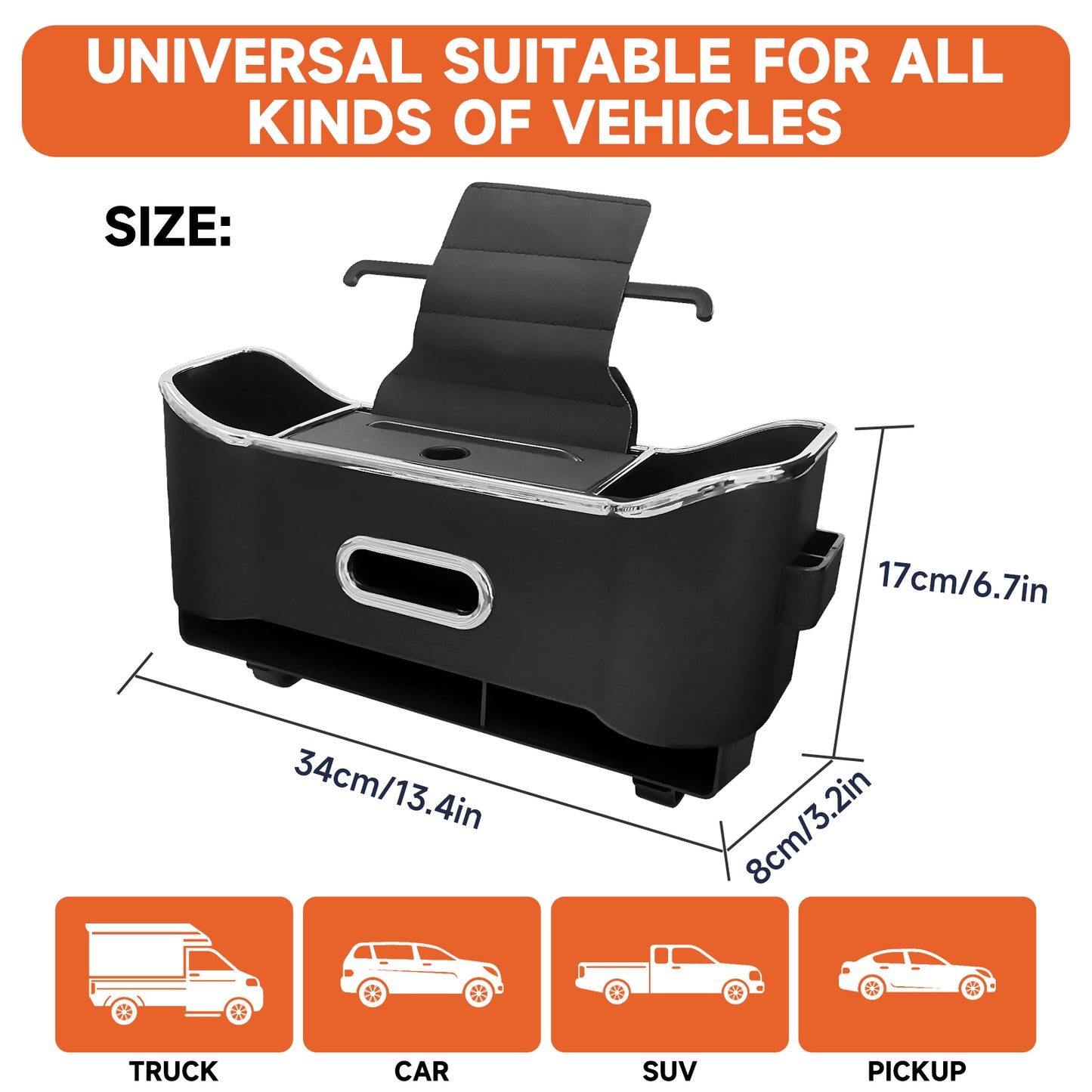 Car Seat Back Storage Box, Multifunctional Headrest Backseat Organizer with Tissue Box, Cup Holders, Hooks, Rear Seat Ideal for Kids and Travel