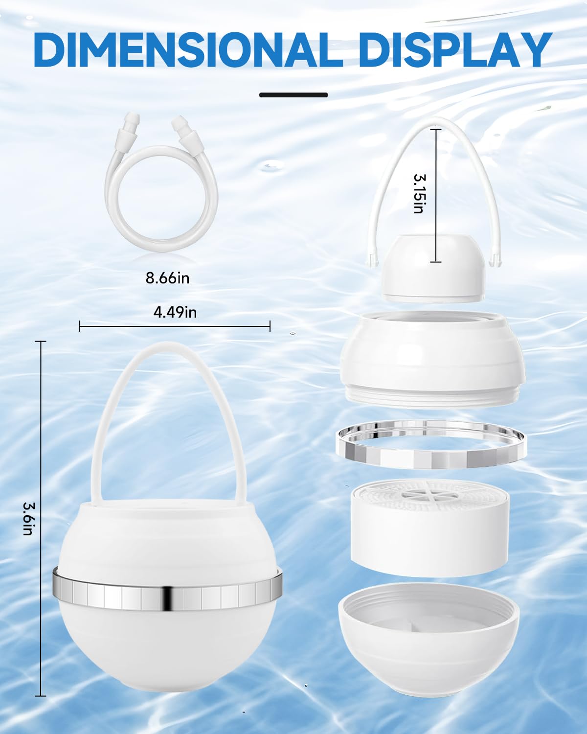 Bathtub Faucet Water Filter – Removes Chlorine & Fluoride, Softens Water