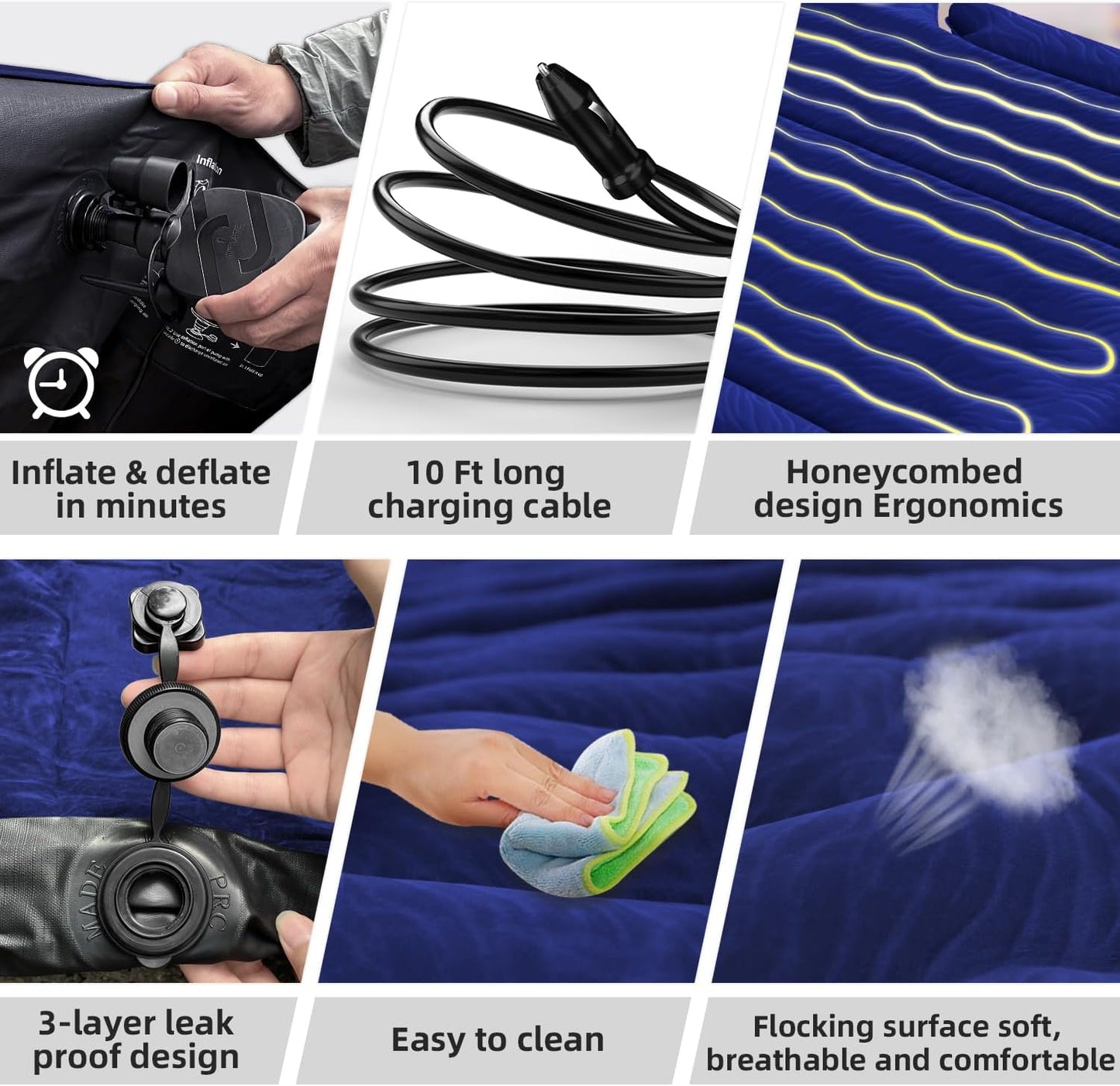 Umbrauto Car Camping SUV Air Mattress 1.0, Navy
