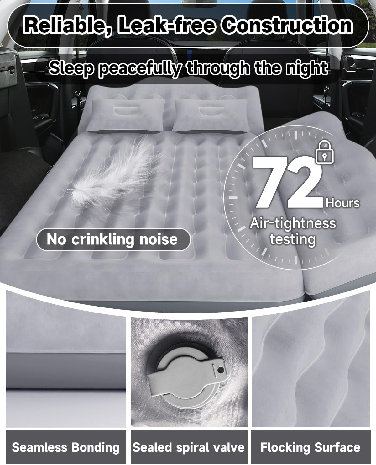 Umbrauto 23.62in/60cm Wide Inflatable Truck Mattress – Car & SUV Back Seat Camping Bed with Pump