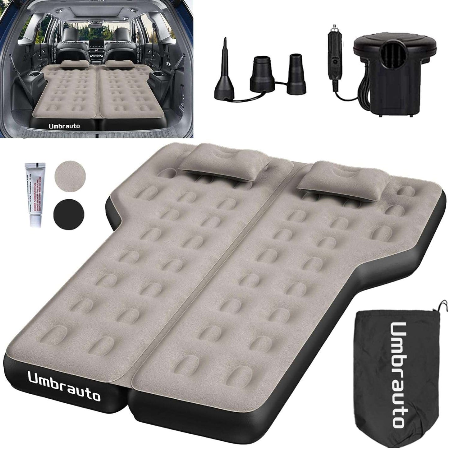 Thickened SUV Back Trunk Air Mattress Umbrauto 3.0,Gray