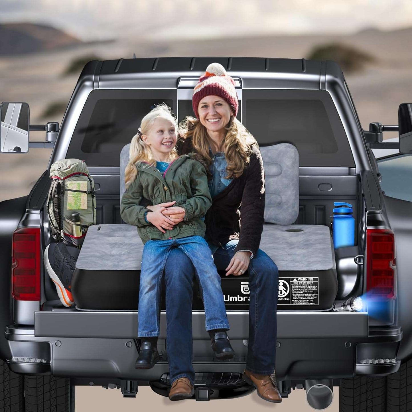 5.5-6.5ft Truck Bed Air Mattress Inflatable Full Size Umbrauto Pickup Square Air Mattress