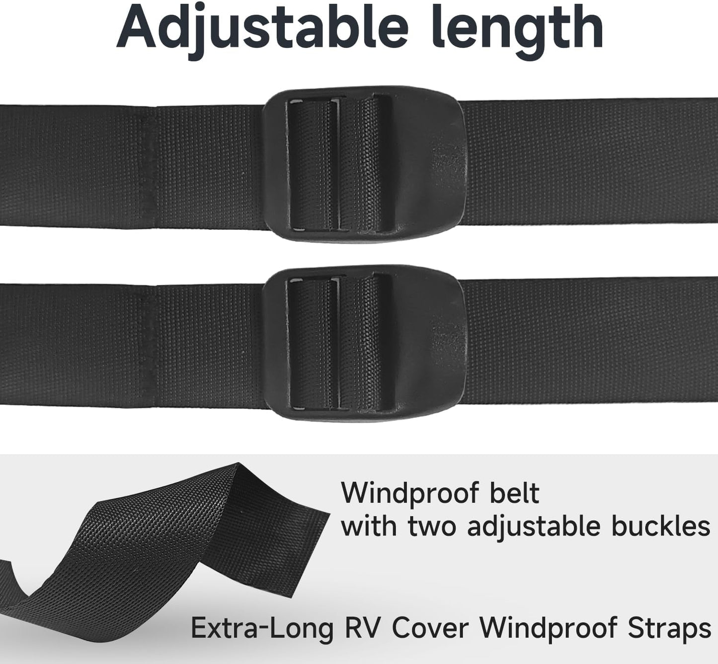 RV Tie-Down Straps with Gutter Guards – Heavy Duty Camper Cover Accessories Kit