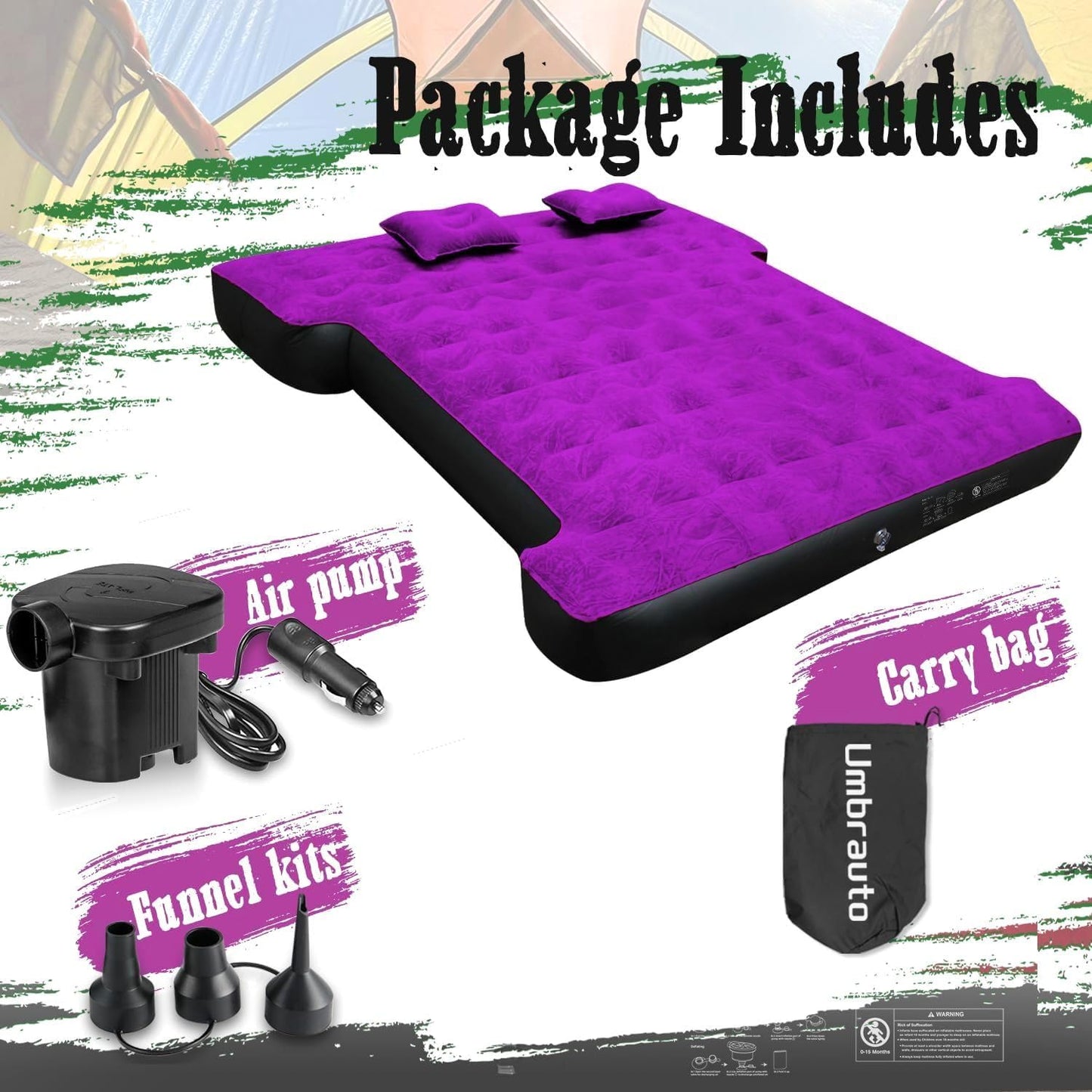 Umbrauto 6-6.5 FT Full Size Truck Bed Air Mattress 1.0,Purple