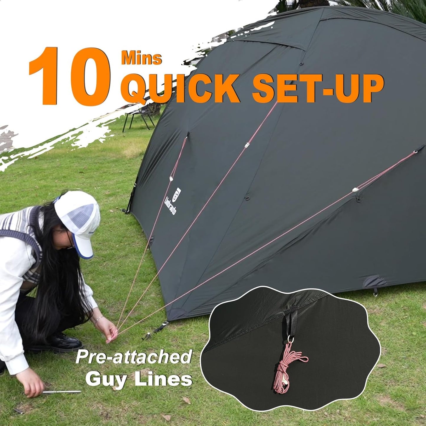 Umbrauto 4 Person Ultralight Camping Tent – Waterproof 3-Season Dome Tent for Hiking, Backpacking & Outdoor Adventure