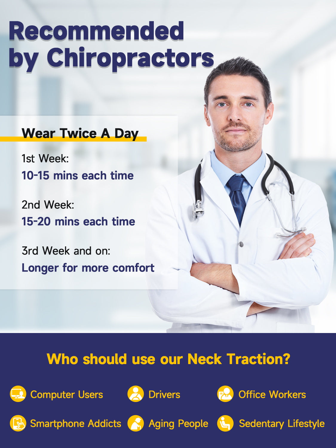 Inflatable Neck Stretcher for Cervical Traction, Adjustable Cervical Traction Device for Instant Relief, Neck Decompression Device for Neck Pain, Neck Traction Pillow, Neck Extender for Home Use