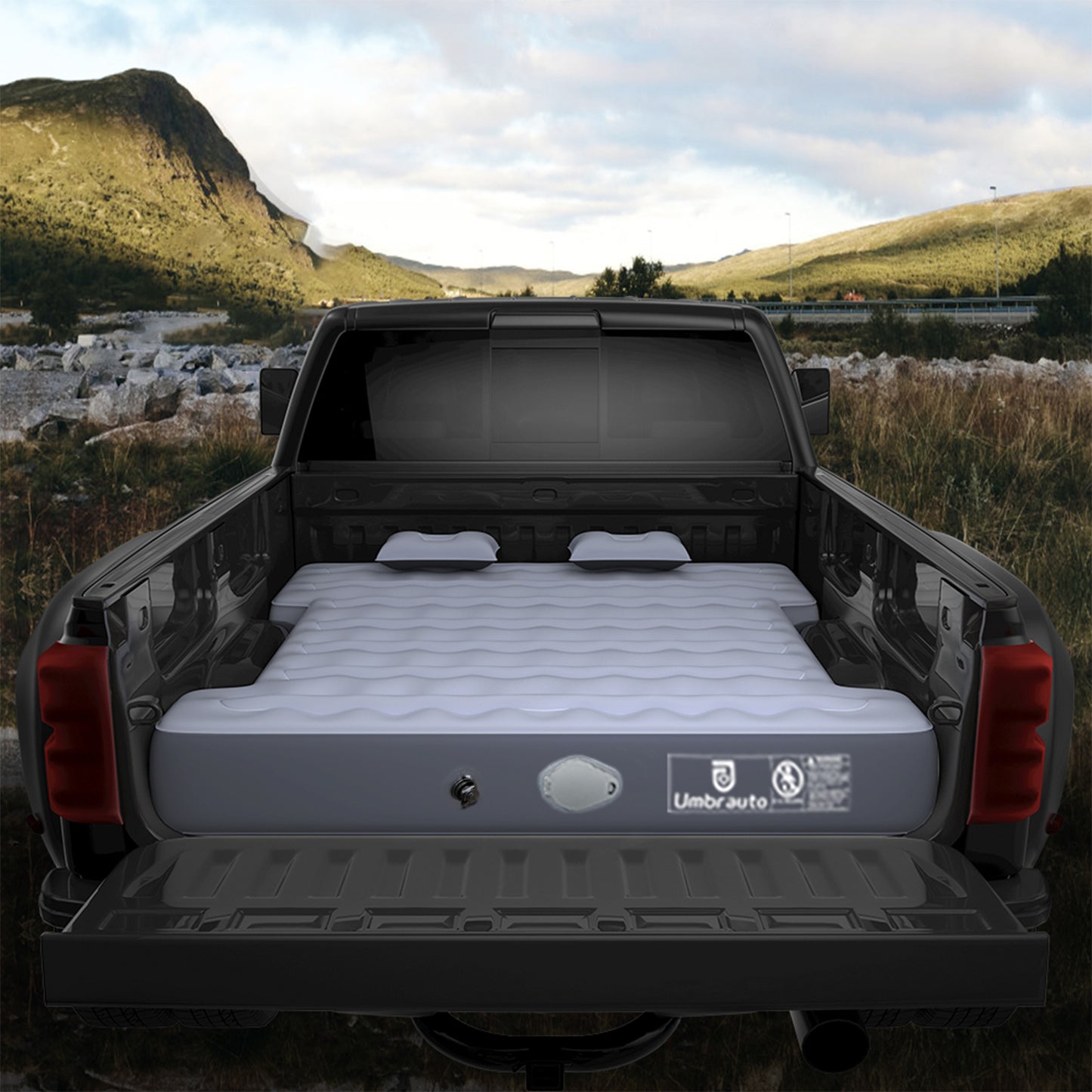 Umbrauto Built-in Pump Truck Bed Air Mattress for 5.5-5.8ft Auto Inflate Short Truck Bed Air Mattress  2.0