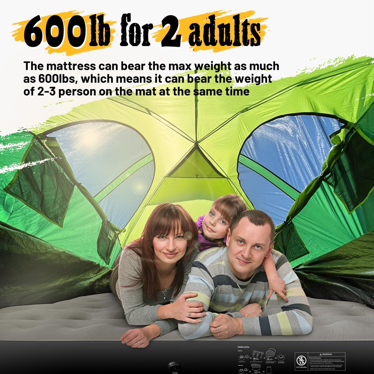 Umbrauto 6-6.5FT Full Size Truck Bed Air Mattress 1.0,Khaki Gray