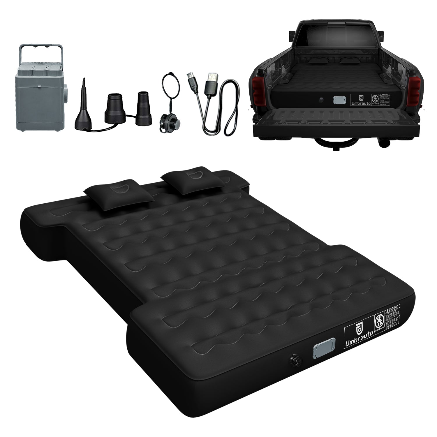 Air Mattress Umbrauto Built-in Pump For Full Size Short