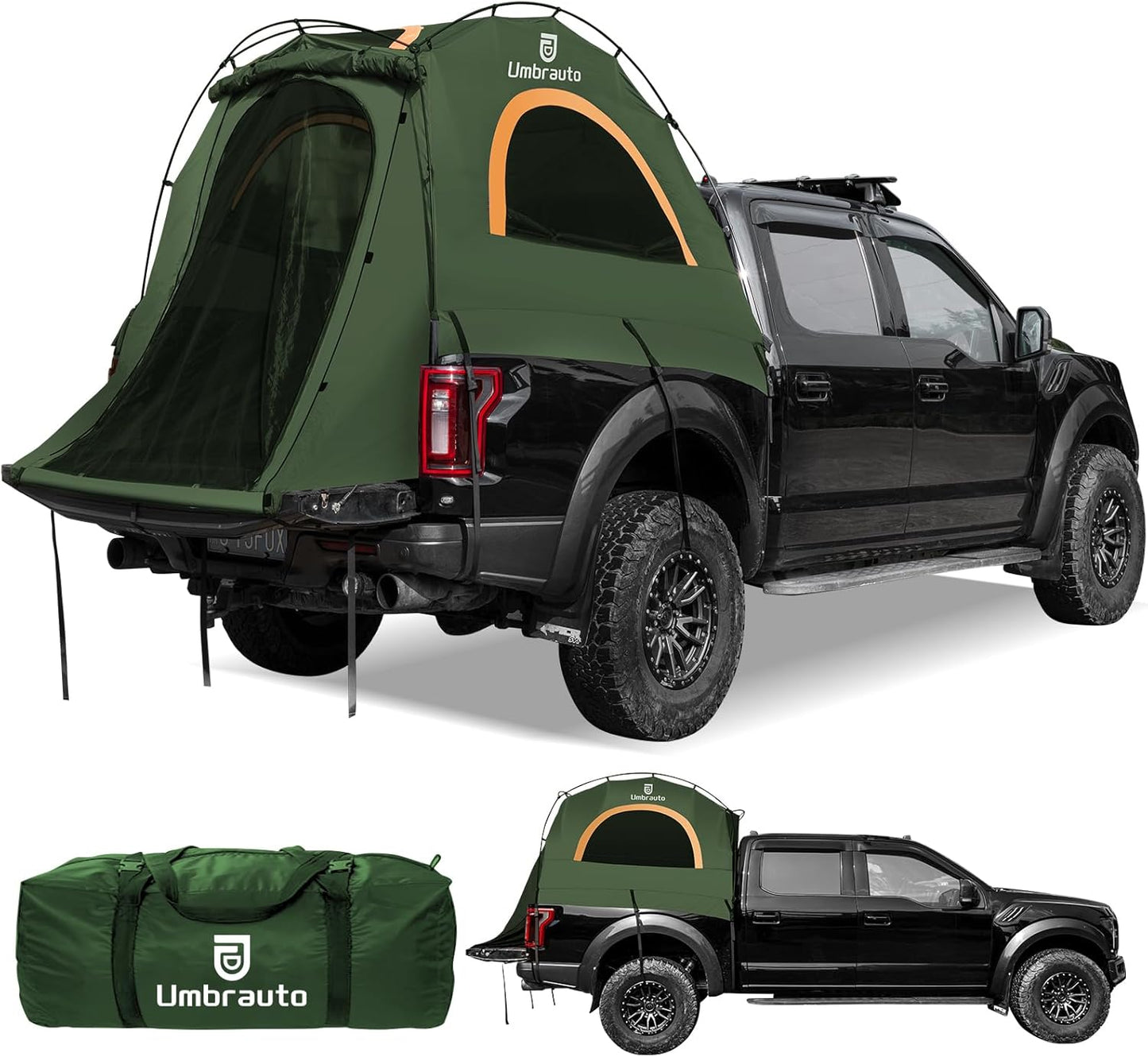 Umbrauto 6.4-6.7FT Truck Bed Tent for 2 Person | 10-Min Quick Setup Waterproof PU3000 Camping Tent for Pickup Trucks