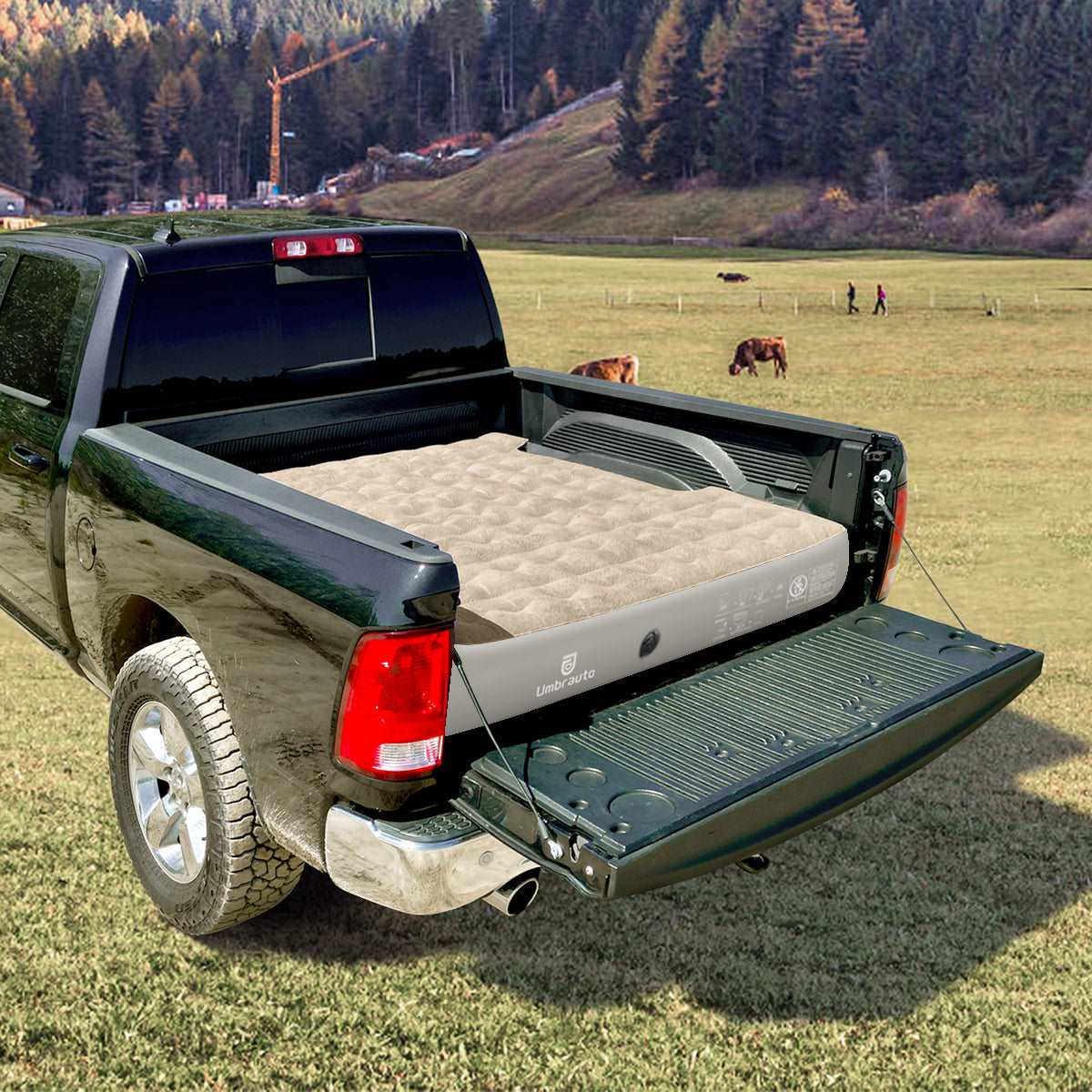 5.5-5.8FT Short Truck Bed Air Mattress Beige Umbrauto,Beige