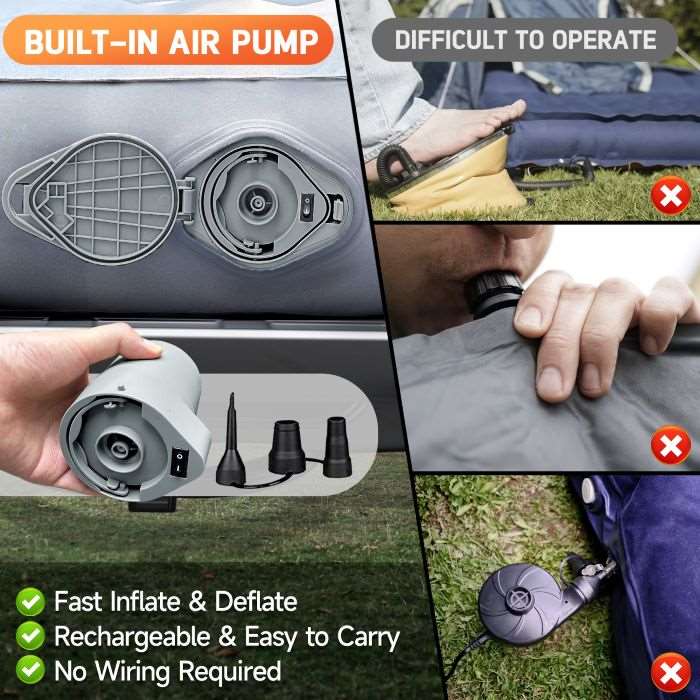 5.5-5.8ft Auto Inflate Short Truck Bed Air Mattress Umbrauto 2.0