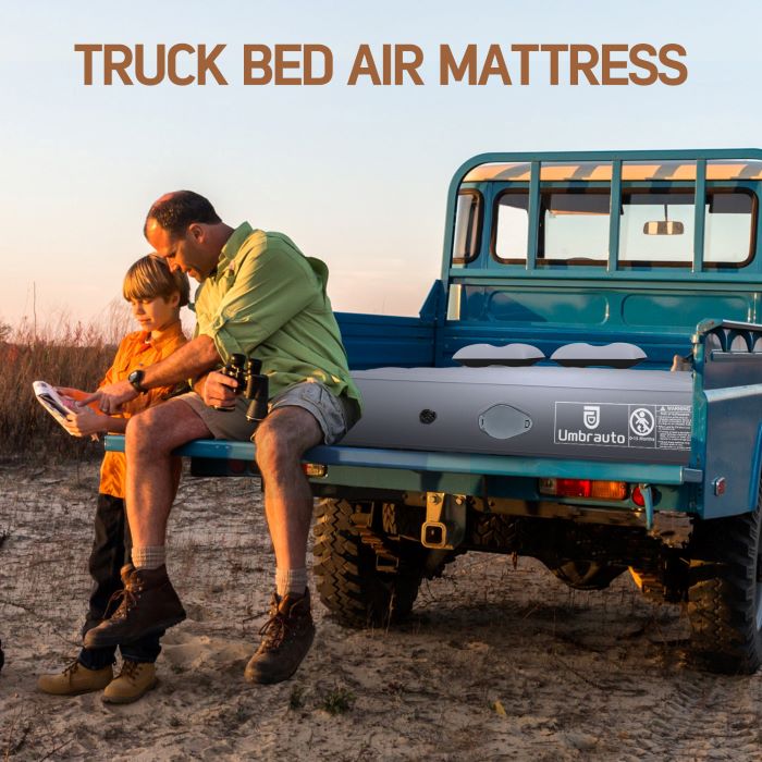Umbrauto Built-in Pump Truck Bed Air Mattress for 5.5-5.8ft Auto Inflate Short Truck Bed Air Mattress  2.0
