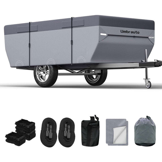 Umbrauto Pop Up Folding Camper Cover Upgraded 7 Layers Top 3 Layers Side，Grey