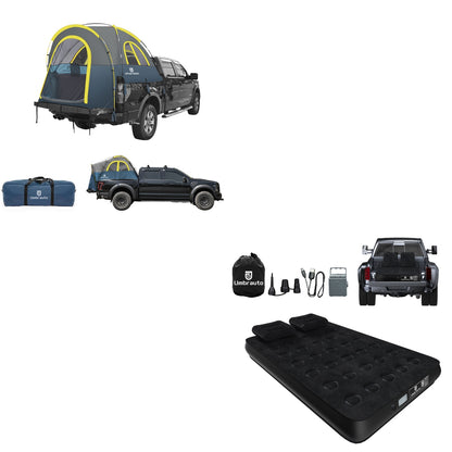 Umbrauto Truck Bed Tent with Full Size Truck Bed Mattress 5.5-5.8ft for Outdoor Travel with Rechargeable Built-in Air Pump & Carry Bag