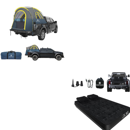 Umbrauto Truck Bed Tent with Full Size Truck Bed Mattress 5.5-5.8ft for Outdoor Travel with Rechargeable Built-in Air Pump & Carry Bag