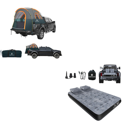 Umbrauto Truck Bed Tent with Full Size Truck Bed Mattress 5.5-5.8ft for Outdoor Travel with Rechargeable Built-in Air Pump & Carry Bag