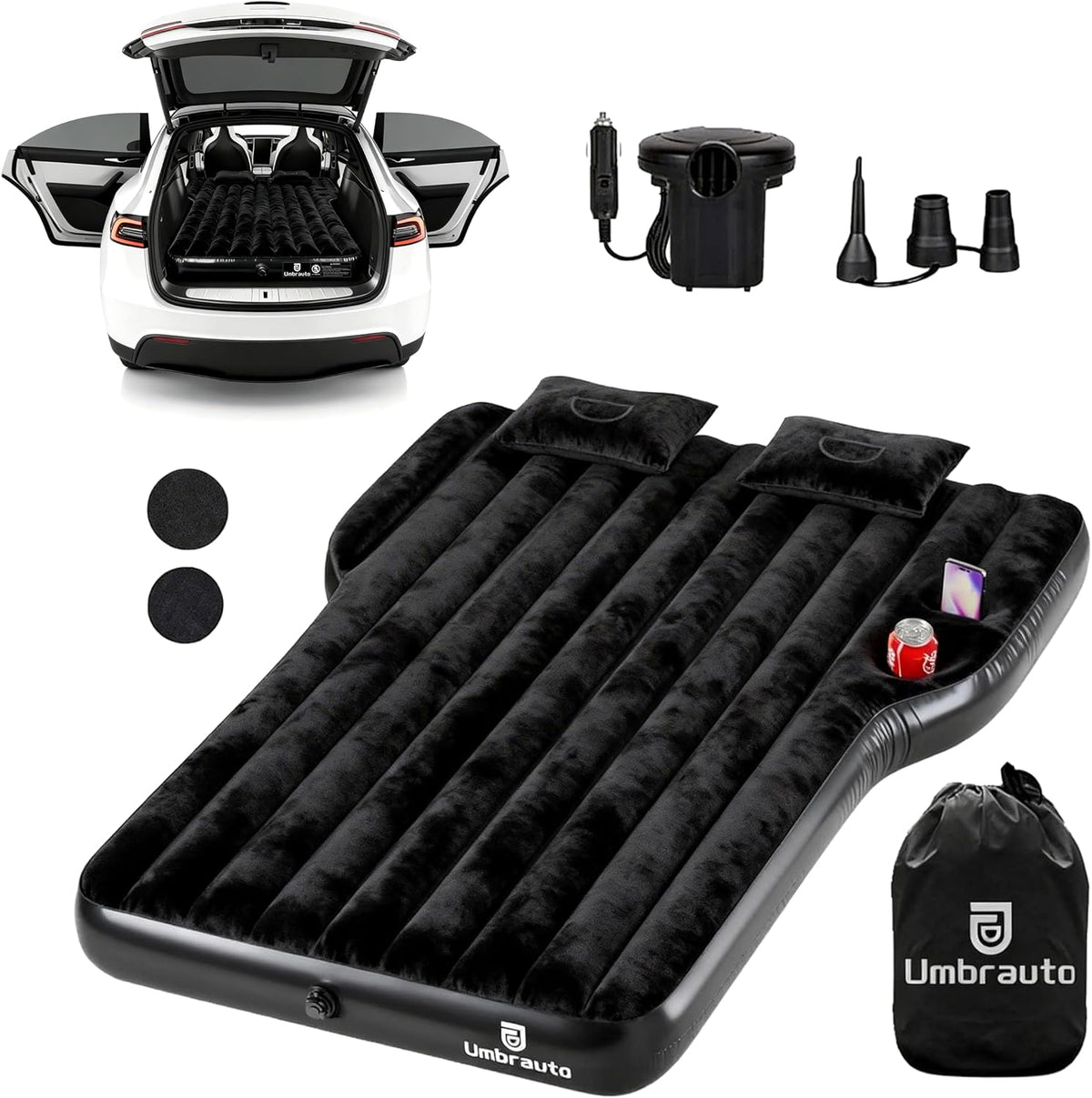 Matelas gonflable épais Umbrauto pour voiture Tesla Y, camping, SUV, noir