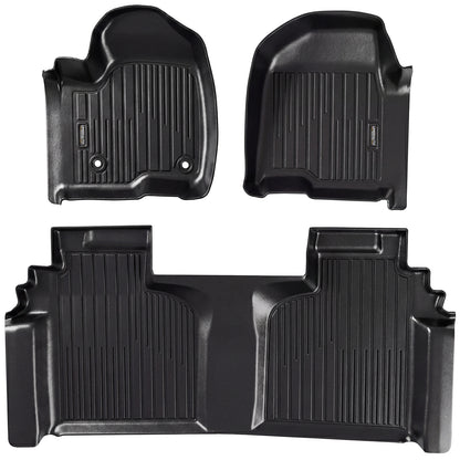 Umbrauto Floor Mats for Chevy Silverado/GMC Sierra Crew Cab 1500 (2019–2026), 2500/3500HD (2020–2026), All Weather TPE Custom Truck Floor Liners Fit Carpet Floor, with Rear Under-Seat Storage