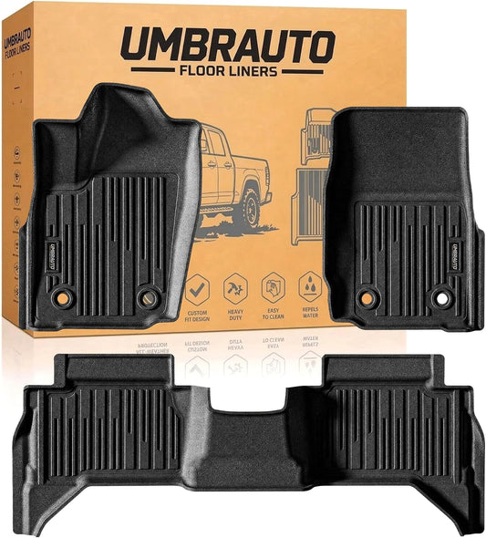 Umbrauto Floor Mats for Toyota Tacoma 2024 2025 2026 Double Cab Auto Tran (Not for Hybrid), All Weather TPE Truck Floor Liners Custom Fit Tacoma TRD/SR/SR5/Limited, 3D Laser Scanned Waterproof Car Rug