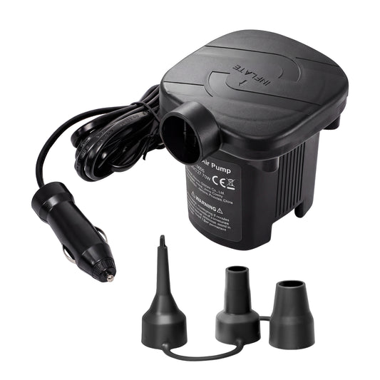 Electric Air Pump for Inflatables,Portable Quick-Fill Air Pump with 3 Nozzles,12V, Inflator & Deflator Pumps for Outdoor Camping, Air Mattress Beds,Boats,Inflatable Cushion,Couch,Pool Floats