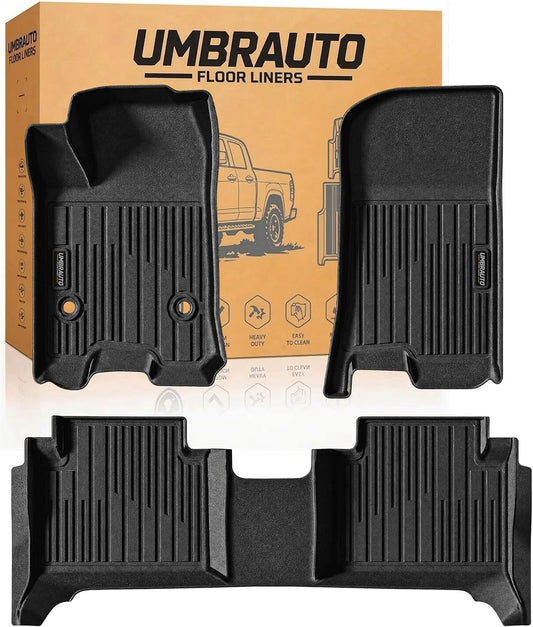 Umbrauto Floor Mats for Chevrolet Colorado/GMC Canyon 2023-2026 Crew Cab, All Weather TPE Floor Liners, 3D Laser Scanned Custom Fit Car Mat for Carpet Floor Only, Waterproof Raised Edge, Easy Clean