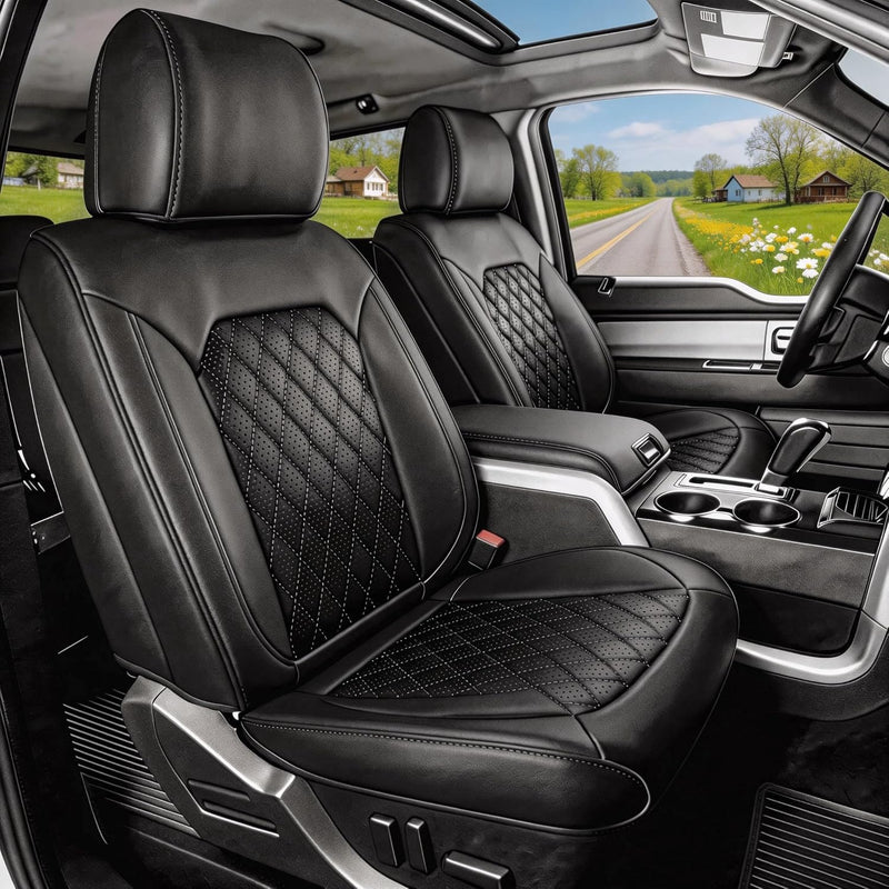 Custom Seat Covers fit for Dodge Ram 1500 2500 3500, Full Coverage Luxury Leather Ram Truck Seat Cover 2009-2025 Compati