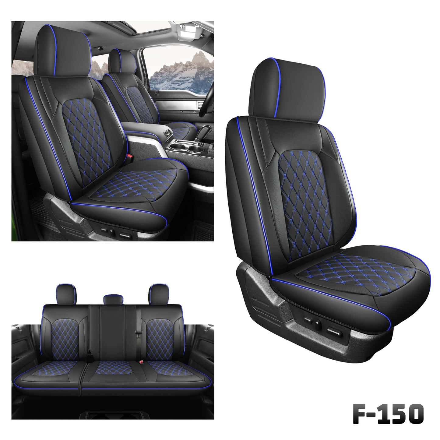 Umbrauto Truck Seat Cover for Ford-150 Series，Blue