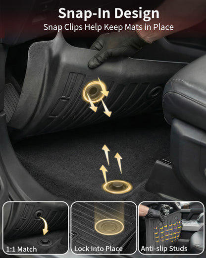 Umbrauto Custom Fit Floor Mats for Ford F150 SuperCrew 2010-2014 (Not for SuperCab or Regular Cab), All Weather TPE Pickup Truck Floor Liners for Front and Rear Row, Durable Non-Slip Automotive Mats