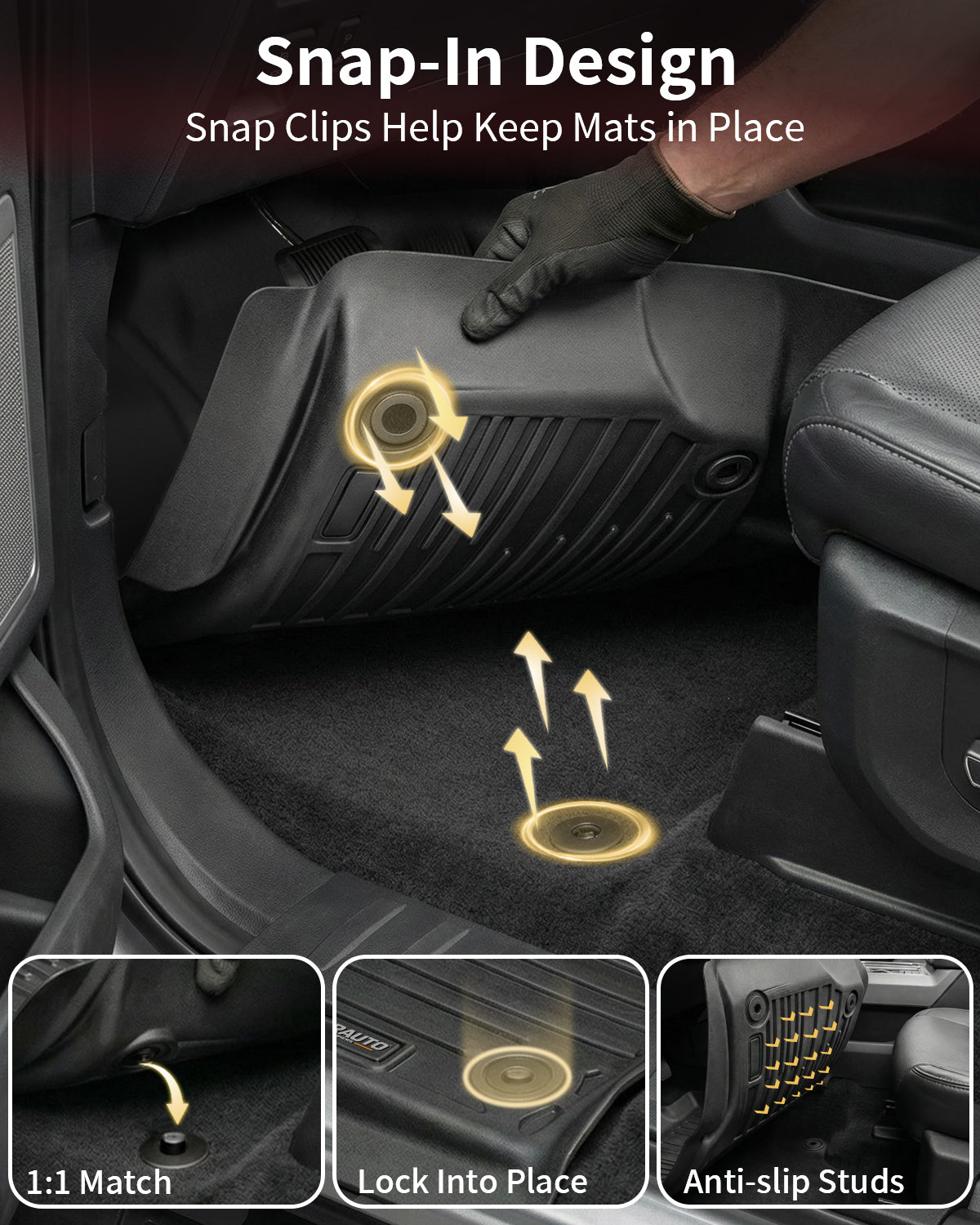 Umbrauto Custom Fit Floor Mats for Ford F150 SuperCab (Extended Cab) 2015-2025 2026 (Not for SuperCrew Cab), All Weather TPE Automotive Pickup Truck Liners for Front & Rear Row