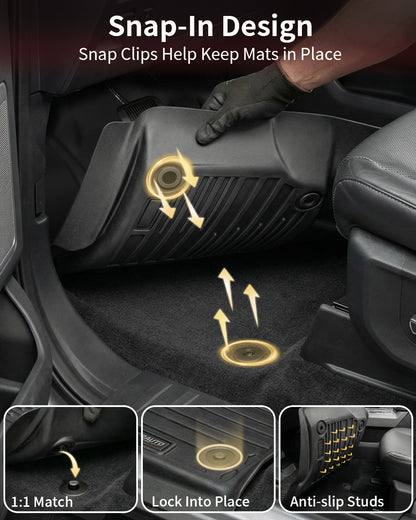 Umbrauto Custom Fit Floor Mats for Ford F150 SuperCab (Extended Cab) 2015-2025 2026 (Not for SuperCrew Cab), All Weather TPE Automotive Pickup Truck Liners for Front & Rear Row