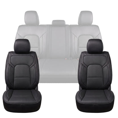 Umbrauto Car Seat Covers for Dodge RAM, Premium Nappa Waterproof Leather Seat Cushion Fits 2009-2026 RAM 1500/2500/3500 Crew Quad Mega Cab with Flat Bench,Full Set, Black
