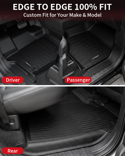 Tapis de sol toutes saisons Umbrauto pour Ford F150 SuperCrew 2015-2025 2026 & Lightning 2022-2026, tapis de sol en TPE sur mesure pour camion, étanches et résistants, couverture complète, arrière sans rangement plat repliable