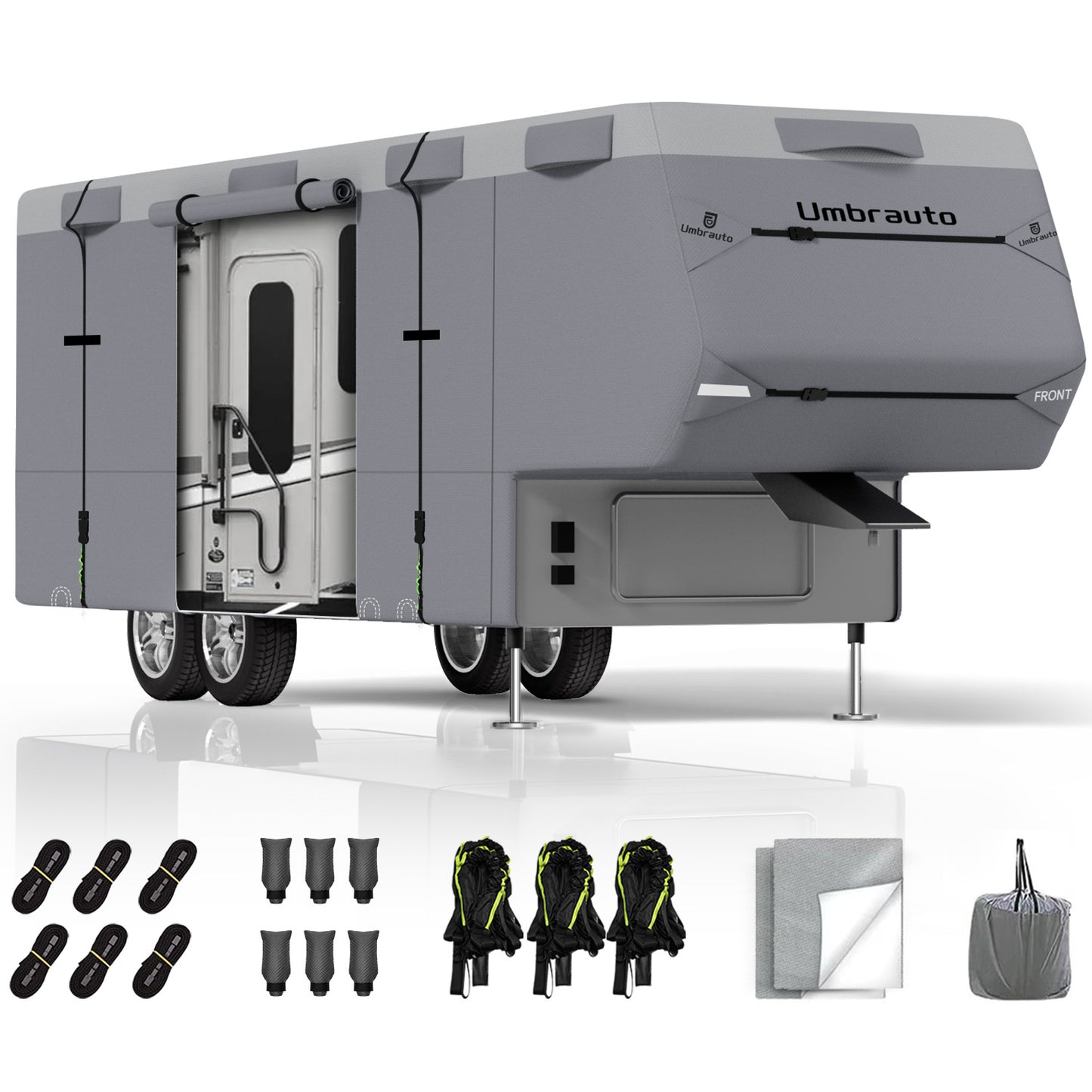 Umbrauto 5th Wheel RV Cover Upgraded 7 Layers Top Anti-UV Waterproof Breathable Camper Covers