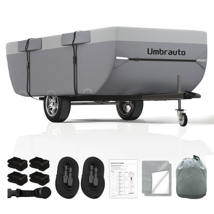 Umbrauto Pop-Up Camper Cover for High-Wall Tent Trailers— Lightweight Waterproof 7-Layer Ripstop, Breathable & Windproof