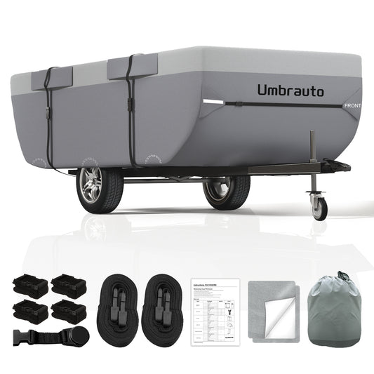 Umbrauto Pop-Up Camper Cover for High-Wall Tent Trailers— Lightweight Waterproof 7-Layer Ripstop, Breathable & Windproof