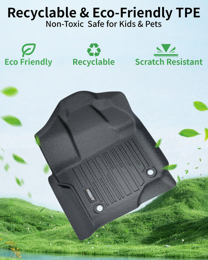 Umbrauto Custom Fit Floor Mats for Ford F150 SuperCab (Extended Cab) 2015-2025 2026 (Not for SuperCrew Cab), All Weather TPE Automotive Pickup Truck Liners for Front & Rear Row