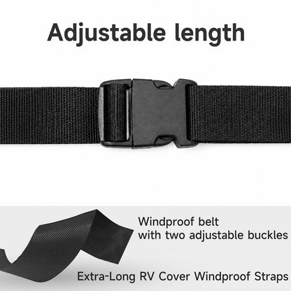 Umbrauto Heavy Duty Wind Ropes Kit with 2 Aluminum Tensioners & 6 TPE Protective Tubes for RV  Covers & Boat Covers