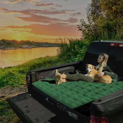 5.5-5.8FT Short Truck Bed Air Mattress Umbrauto，Green