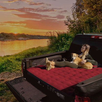 5.5-5.8FT Short Truck Bed Air Mattress Umbrauto,Red