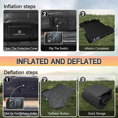 Umbrauto Built-in Pump Air Mattress for 6-6.5ft Truck Bed, Inflatable Full-Size Pickup Airbed for Ford F150/250/350, Chevy Silverado, GMC Sierra, Dodge Ram, Toyota Tundra, Nissan Titan Outdoor Camping