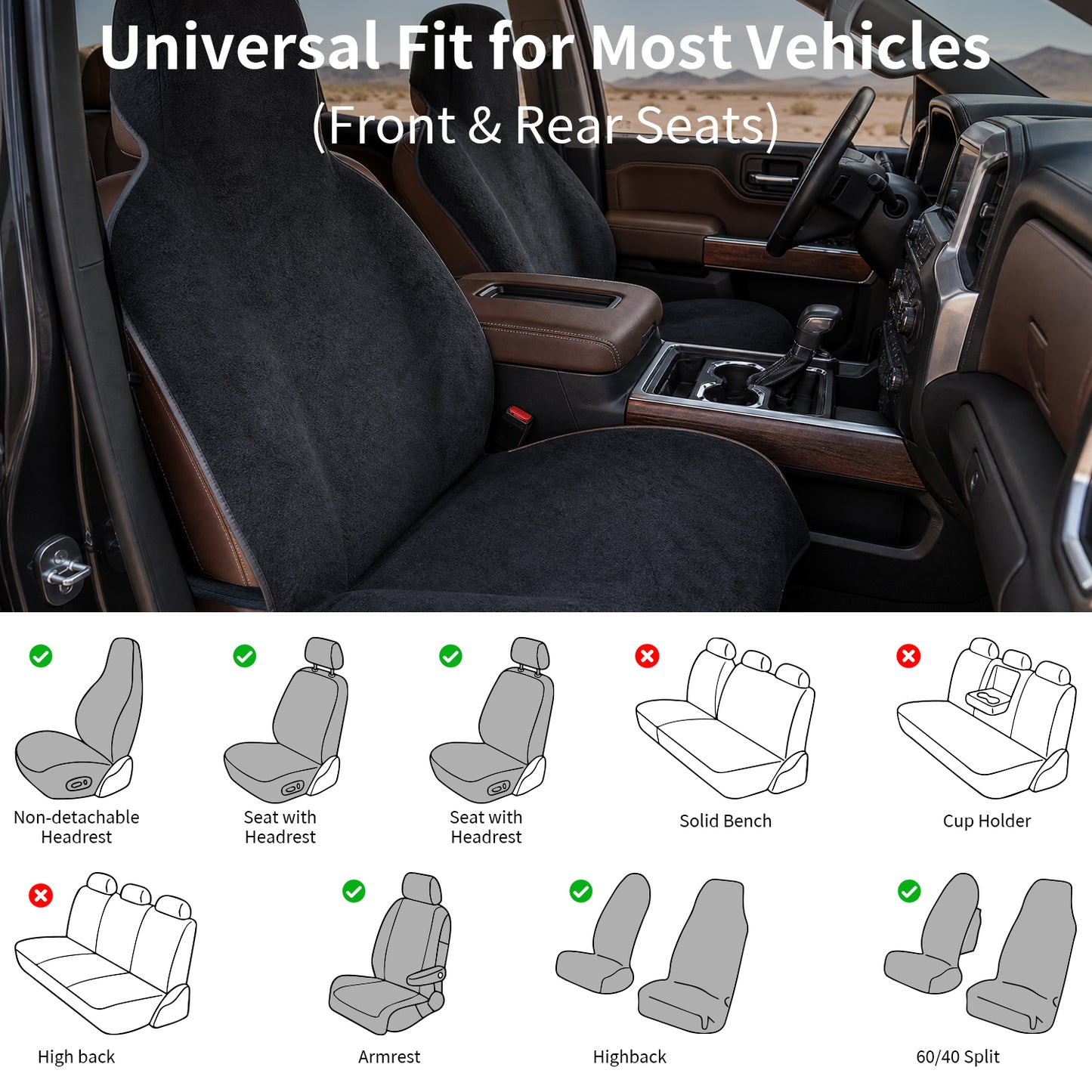 Umbrauto Car Seat Cover Towels Front Seats, Waterproof Sweat Car Seat Towel Protector After Gym Post Workout Athletic, SUV Truck Seat Towel Cover for Running Swimming Beach and Hiking